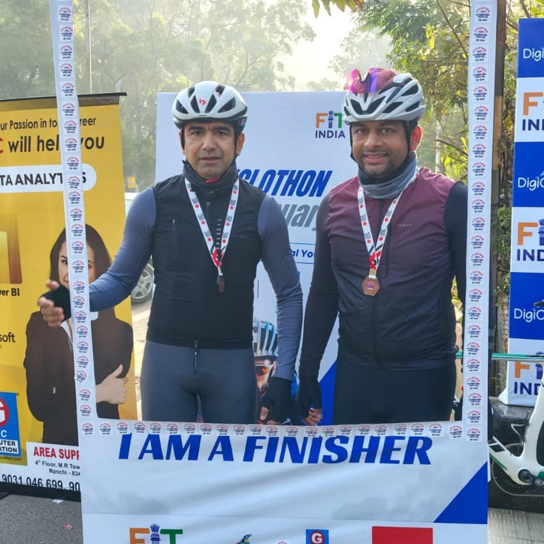 Finish line celebration